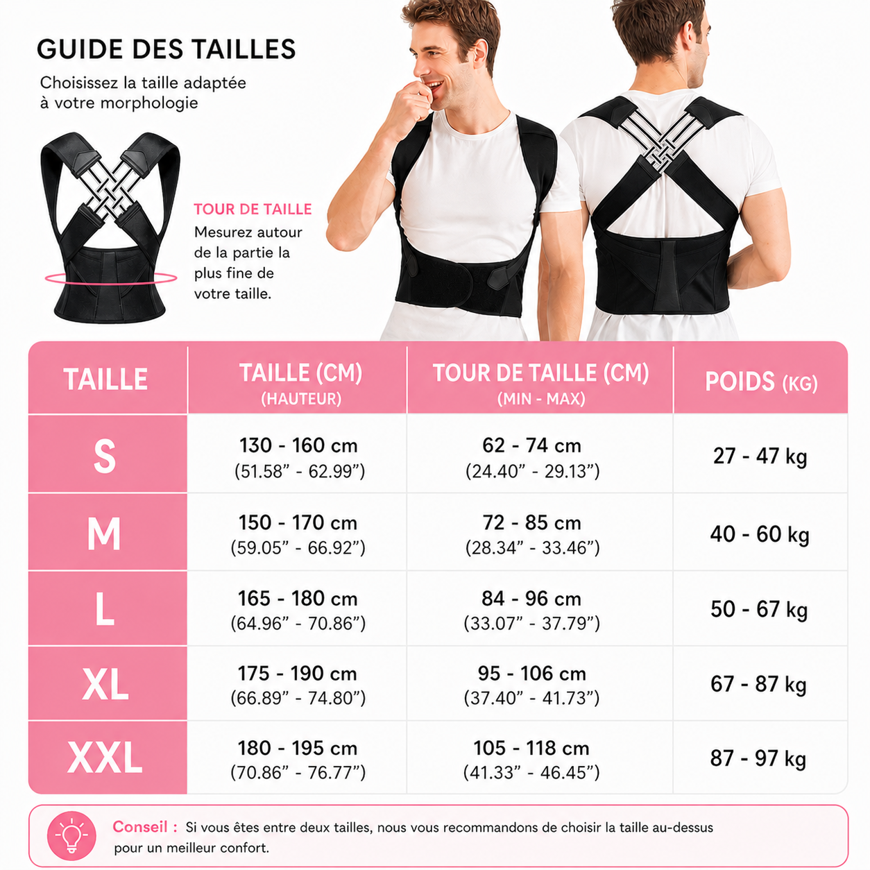 Correcteur de Posture et Support Lombaire