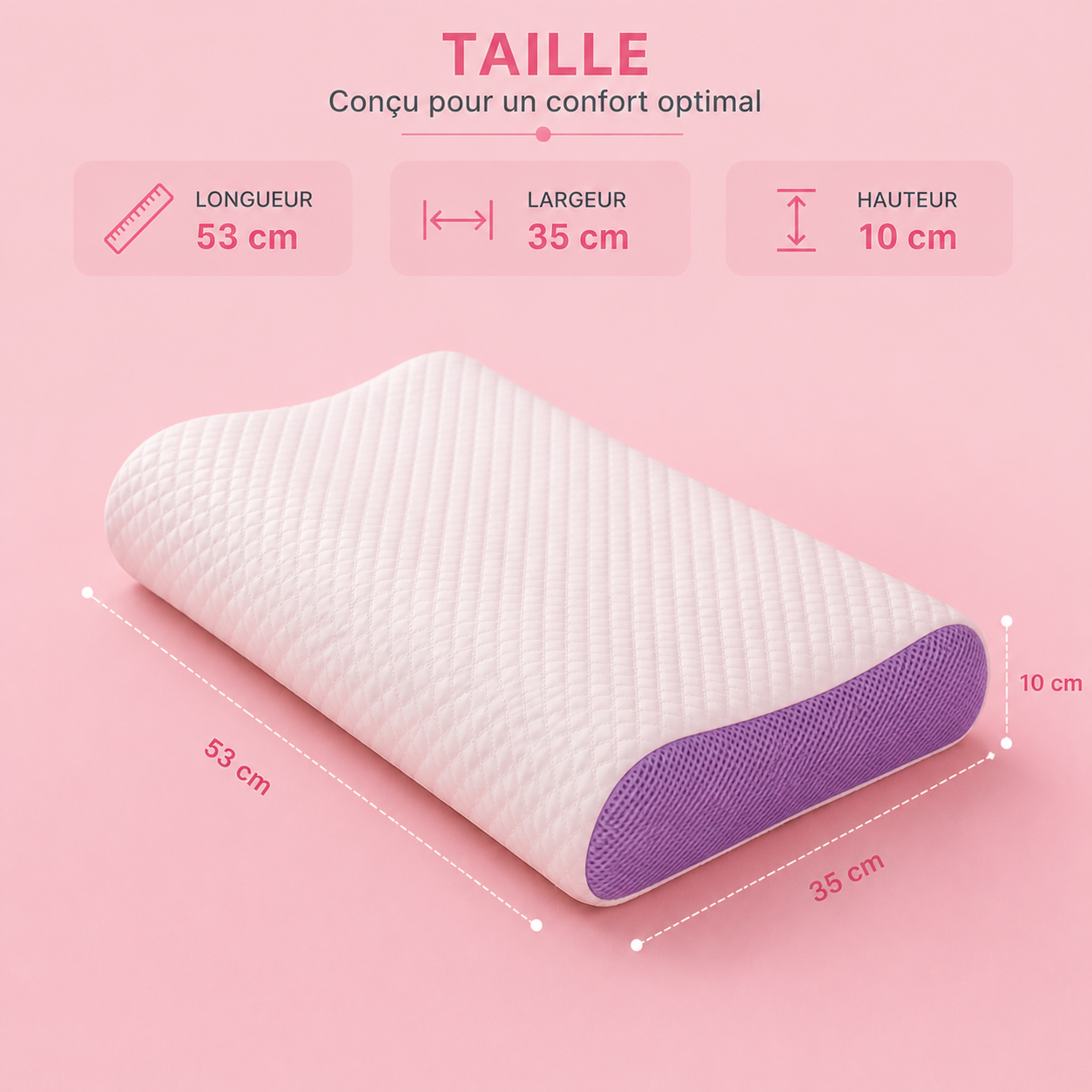 Oreiller Cervical Lavable et Respirant