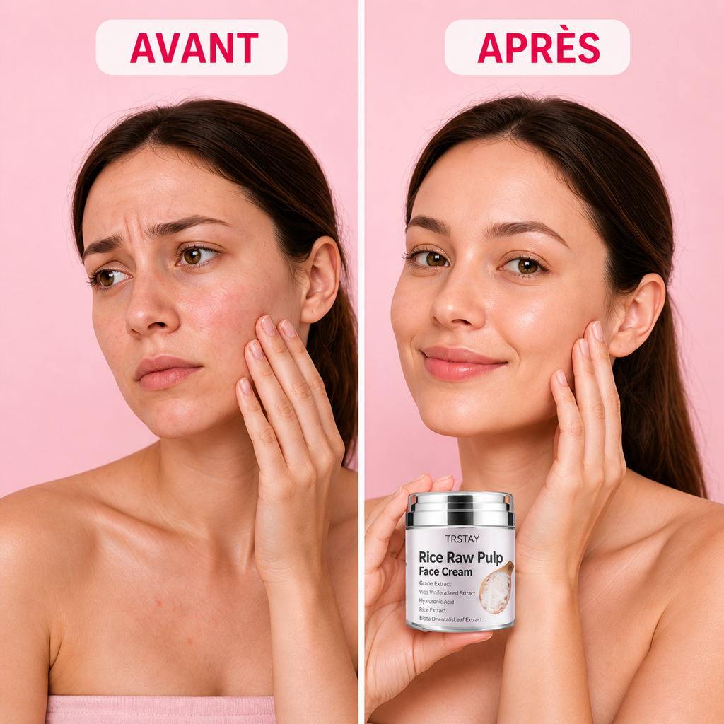 Crème Hydratante au Riz - Soin Visage Hydratant et Anti-Âge