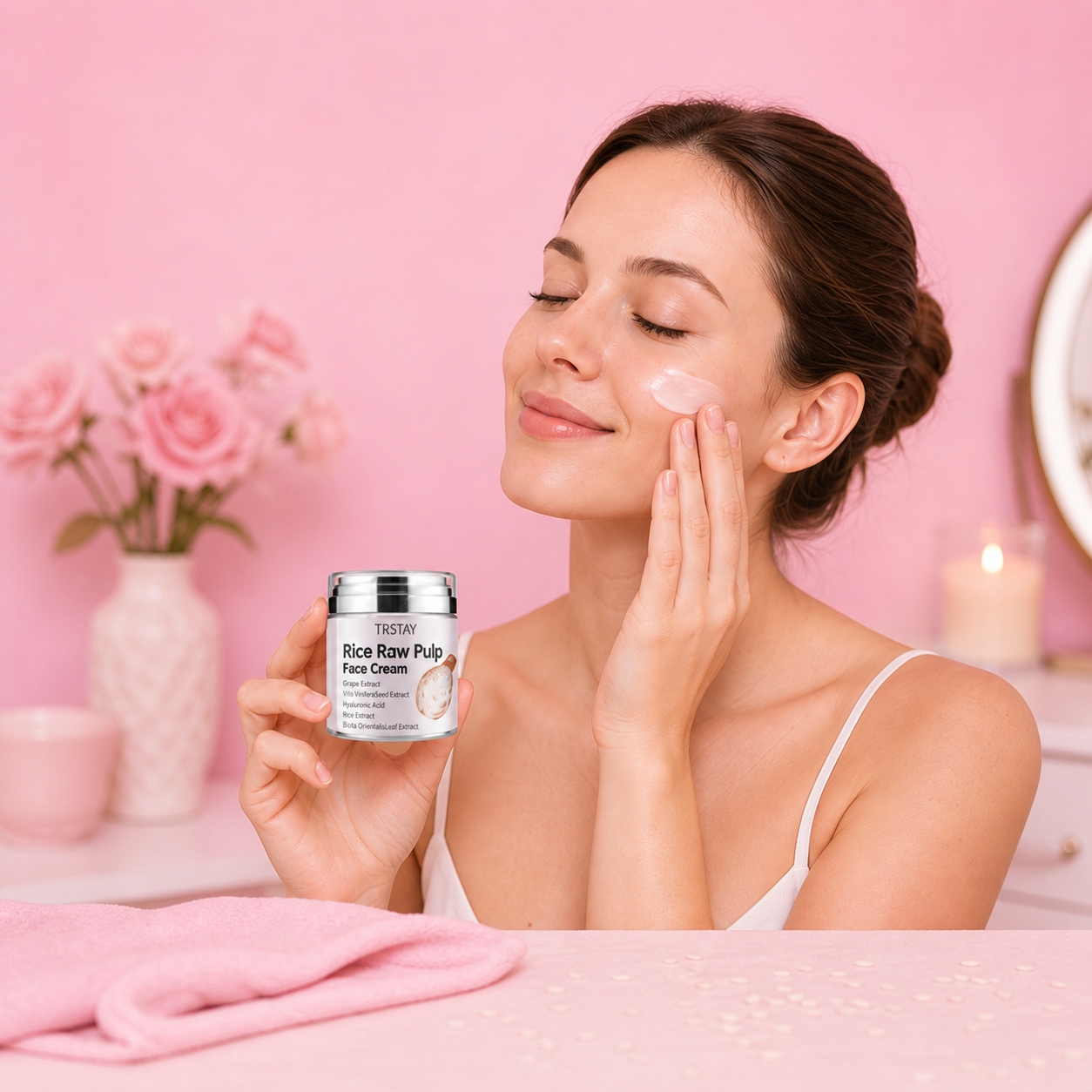 Crème Hydratante au Riz - Soin Visage Hydratant et Anti-Âge