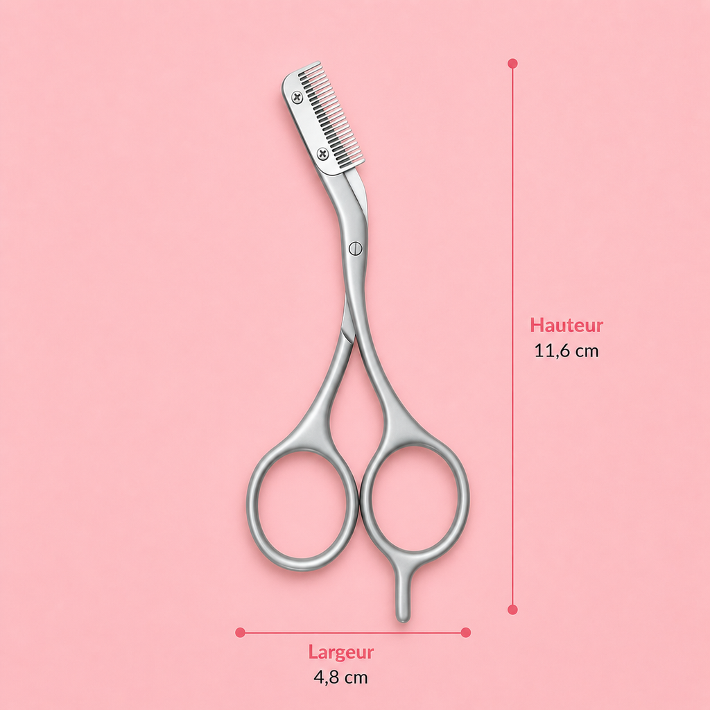 Ciseaux à Sourcils en Acier Inoxydable avec Peigne