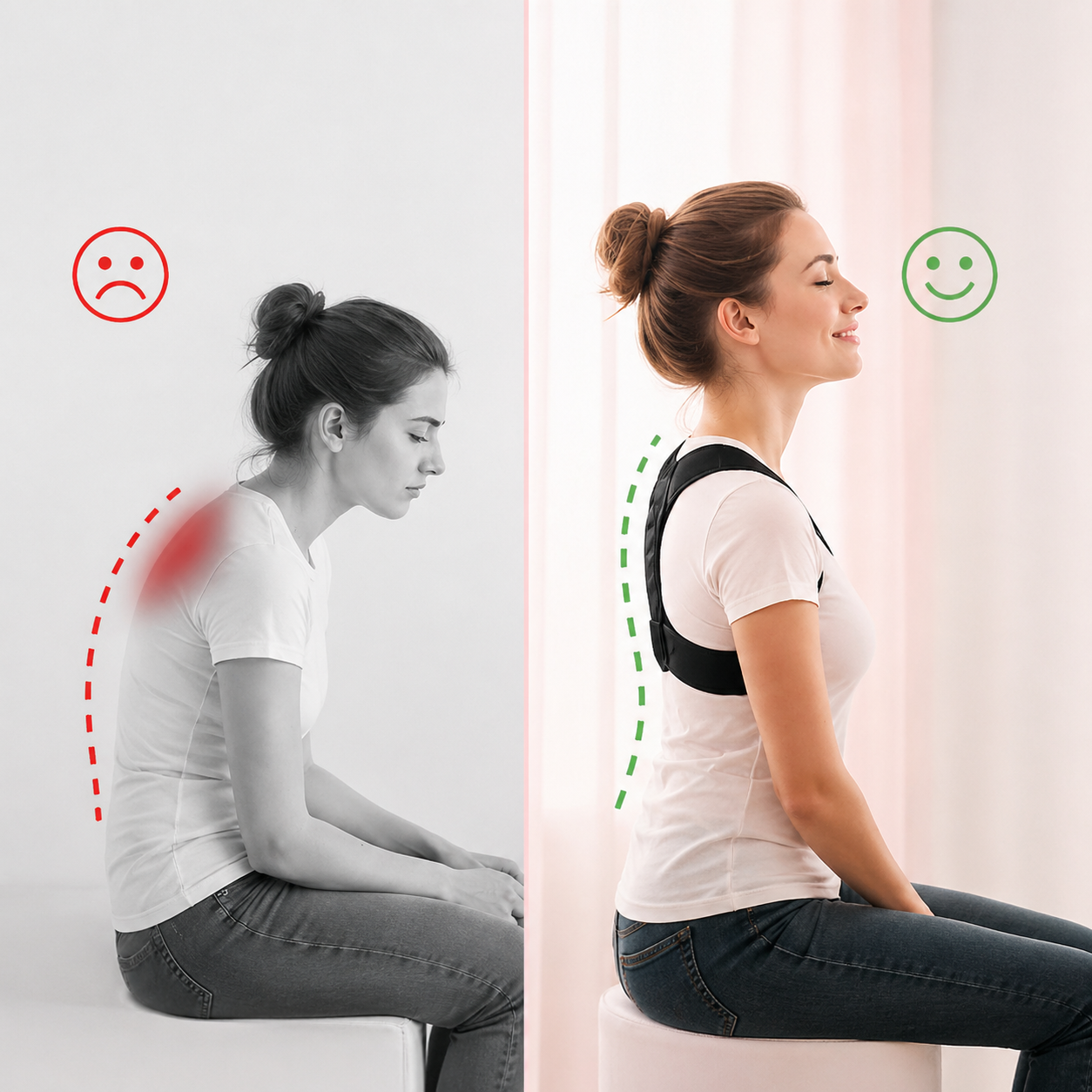 Correcteur de Posture Ajustable pour Dos et Épaules
