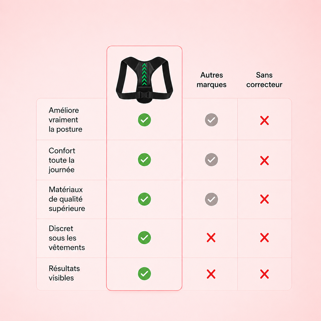 Correcteur de Posture Ajustable pour Dos et Épaules