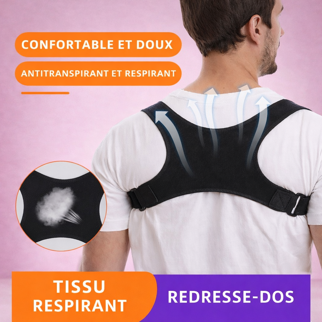 Correcteur de Posture Anti-Bosse - Ceinture de Soutien Dorsal Légère pour Améliorer la Posture