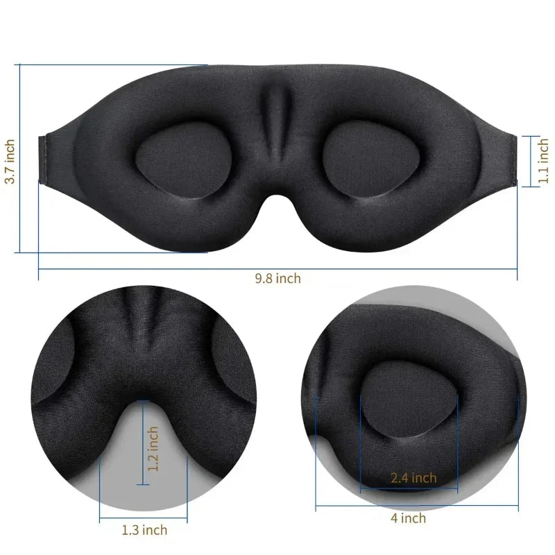 Masque de Nuit 3D Contour - Bandeau Occultant pour Dormir