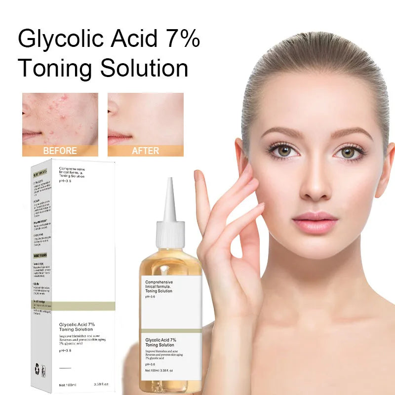Solution Tonique à l'Acide Glycolique 7% - Soin Anti-Acné et Hydratant