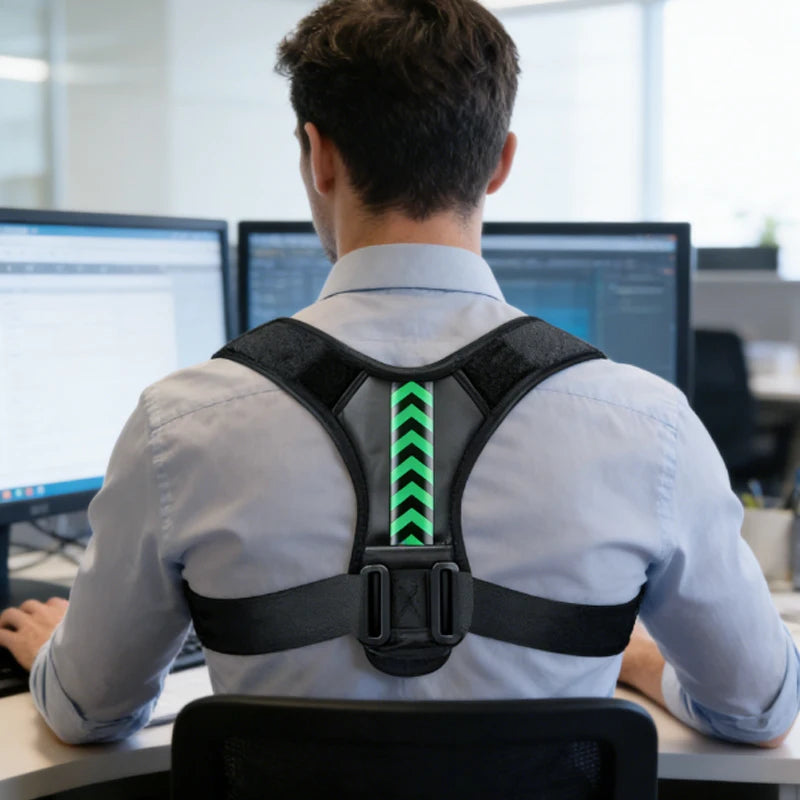 Correcteur de Posture Ajustable pour Dos et Épaules - Support Clavicule et Colonne Vertébrale