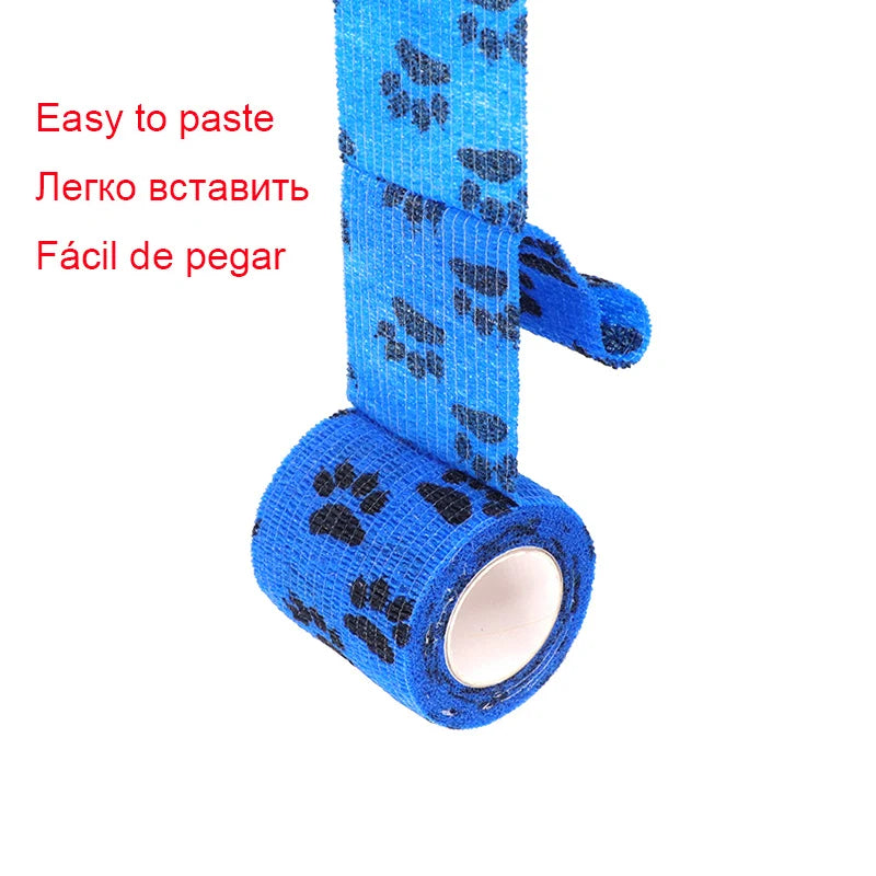 Colorful Printed Self Adhesive Elastic Bandage Wrap Tape 4.8m Sports Protector Bands for Finger Ankle Palm Joint Pet