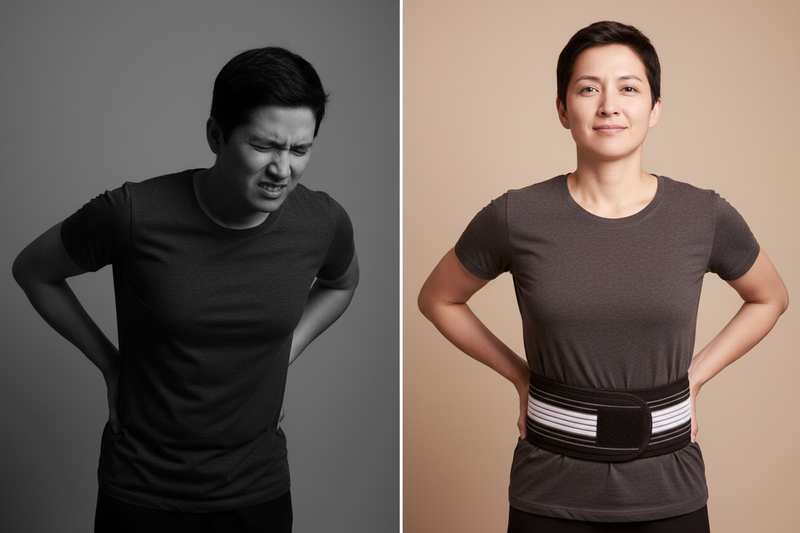 Avant sans ceinture / Après avec ceinture