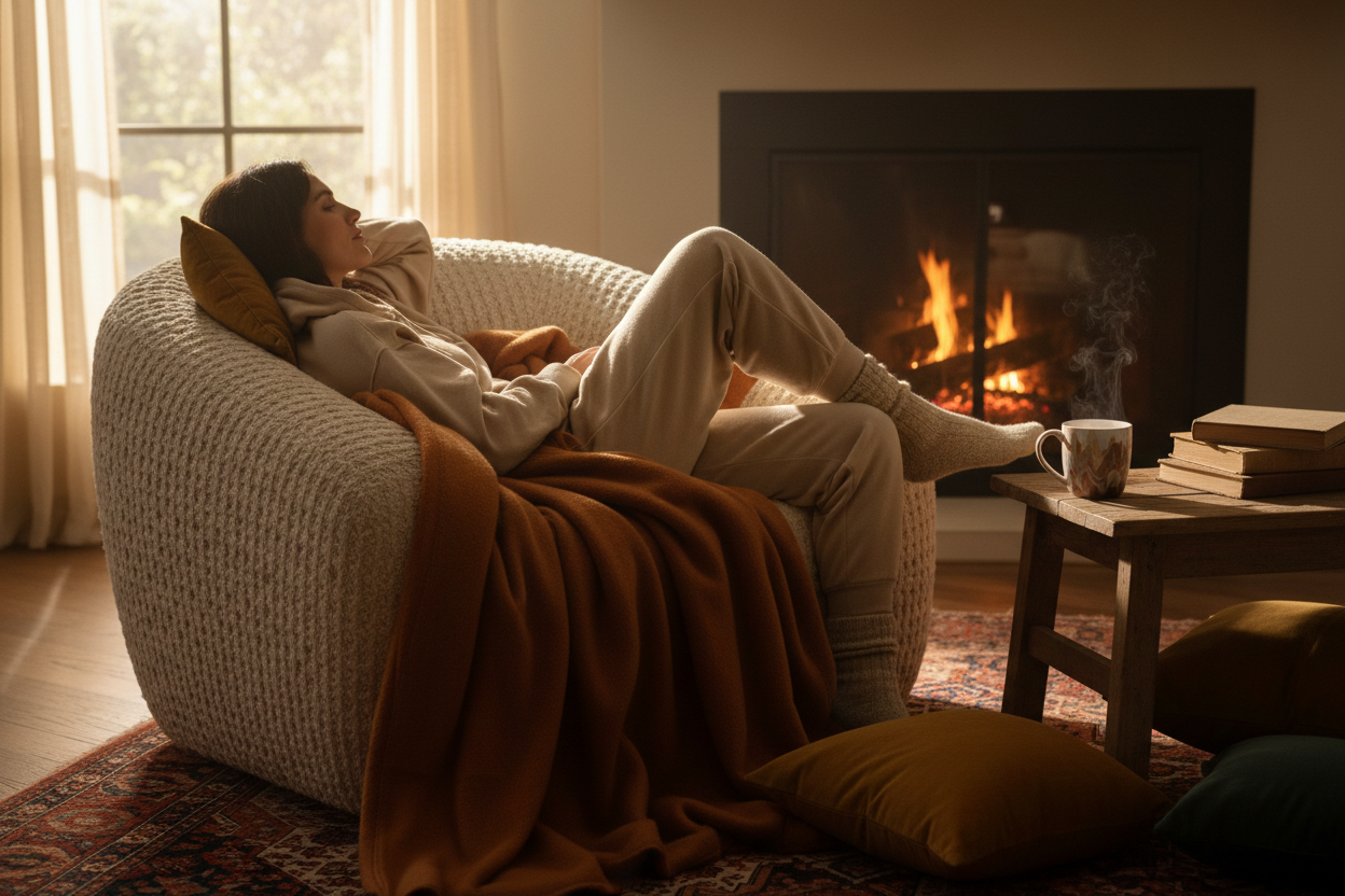 Personne confortable et détendue